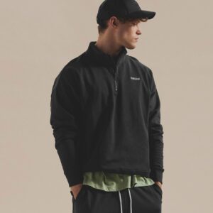 Rest Day Sweats 1/4 Zip Black