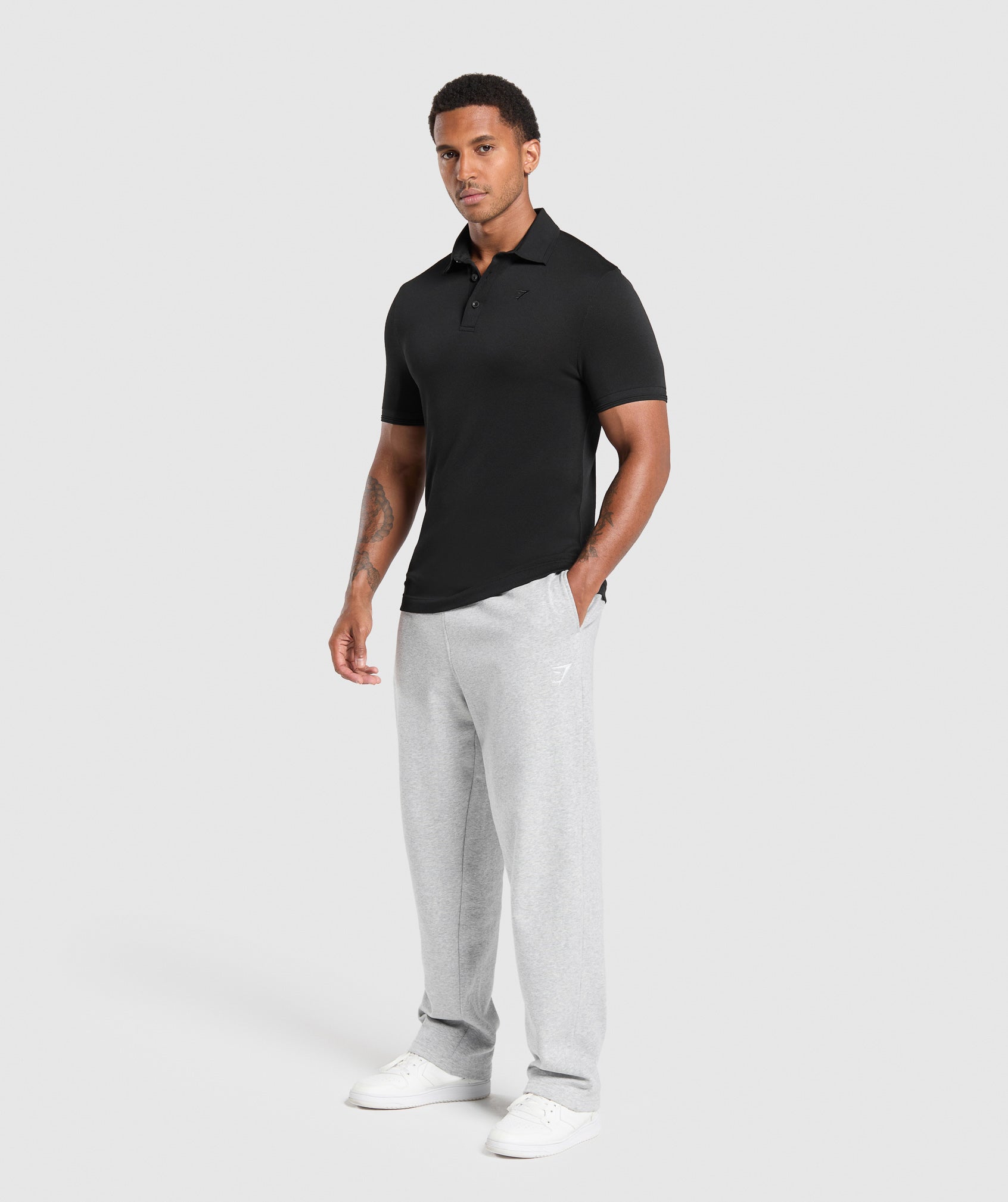 Flat Knit Polo Shirt Black - immagine 4