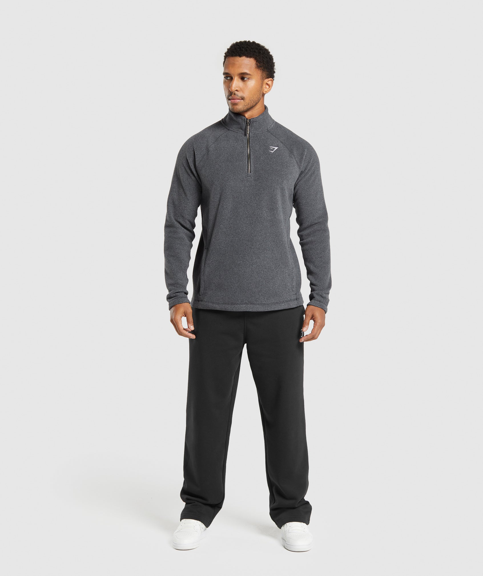 Fleece 1/4 Zip Black/Graphite Grey - immagine 4
