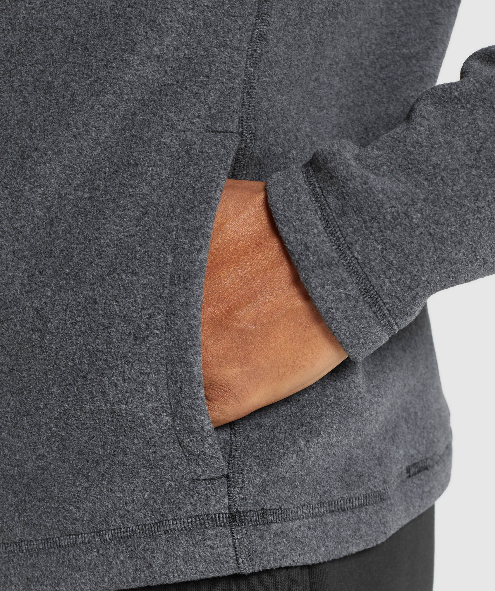 Fleece 1/4 Zip Black/Graphite Grey - immagine 7
