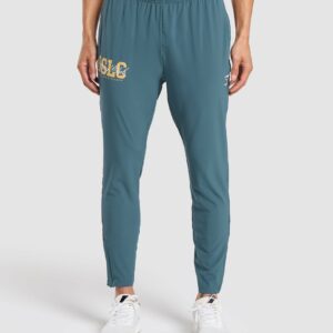 Script Woven Joggers Cargo Blue