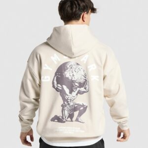 Atlas Zip Up Hoodie Oat White