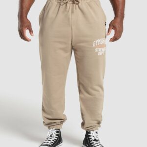 Trophy Graphic Joggers Cement Brown