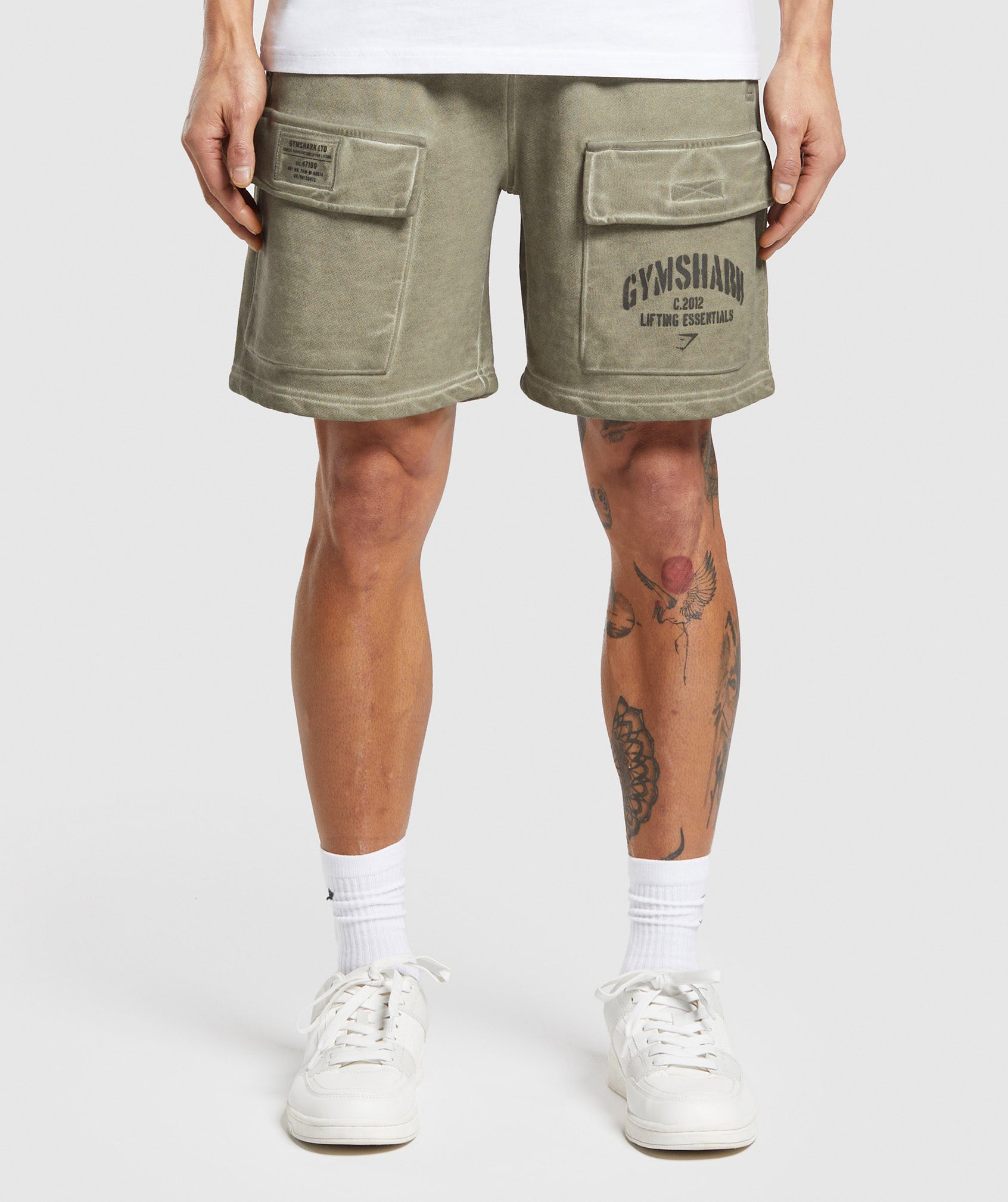 Heavyweight Washed Cargo Shorts Utility Green