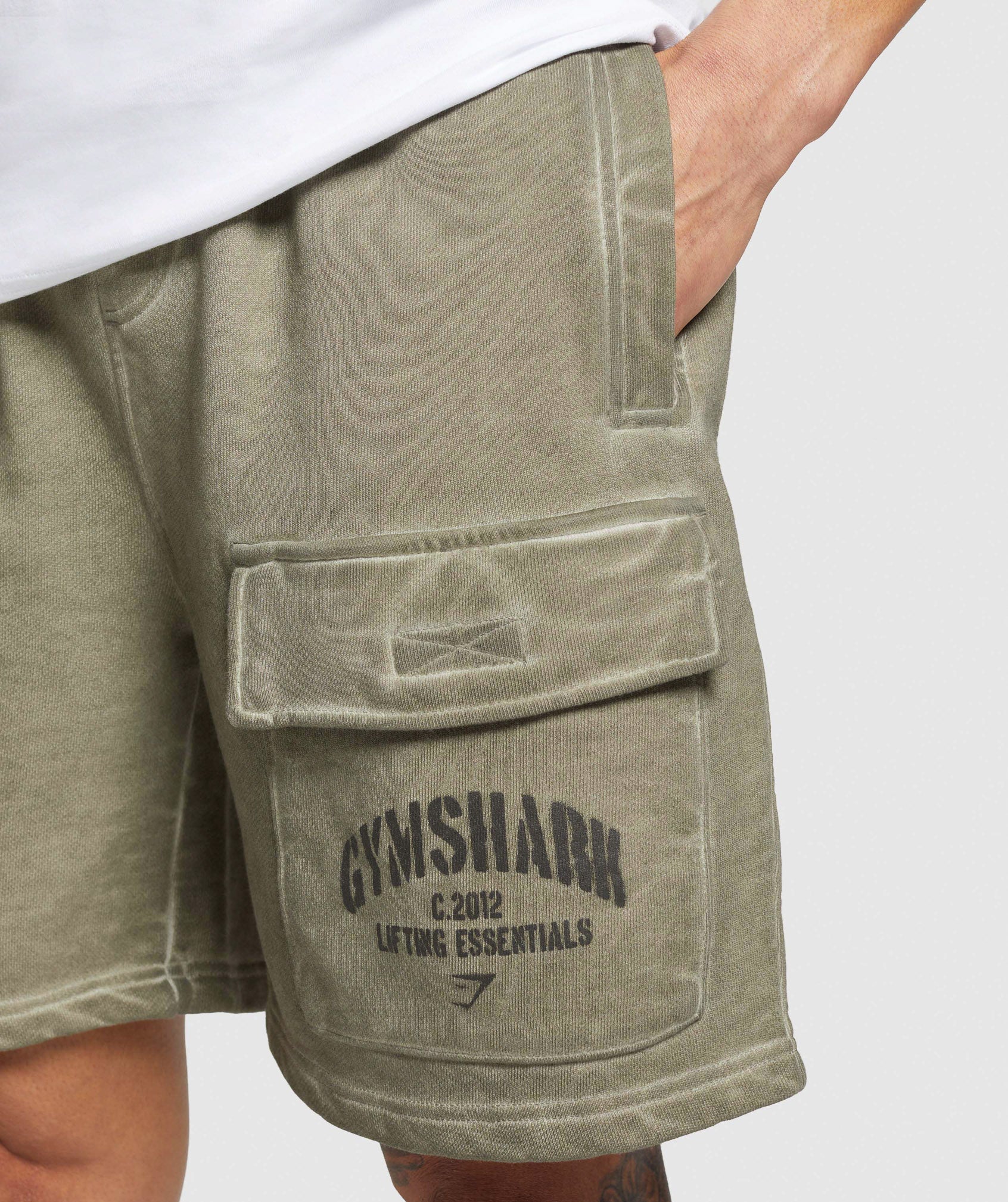 Heavyweight Washed Cargo Shorts Utility Green - immagine 6