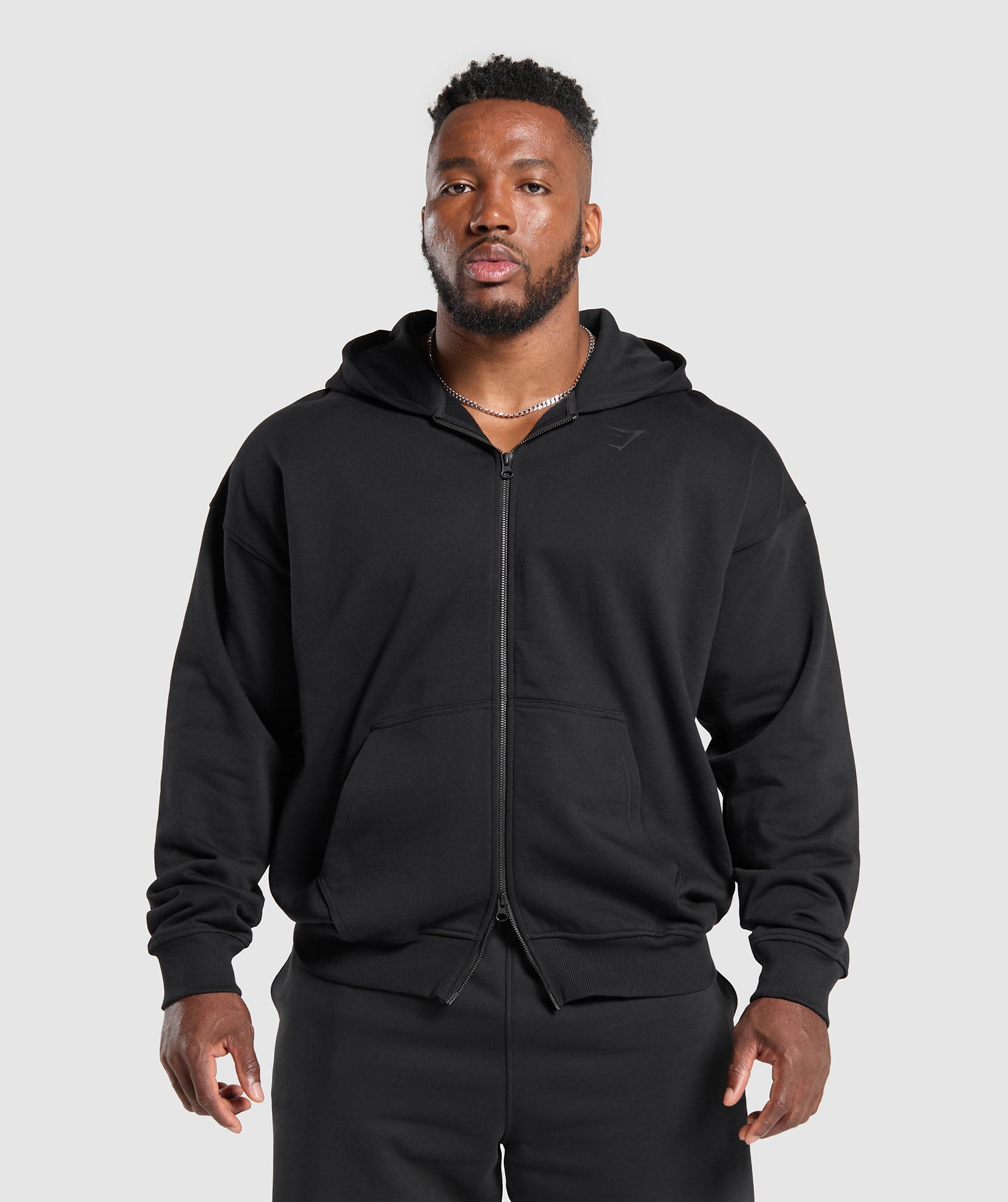 Power Zip Up Hoodie Black - immagine 2