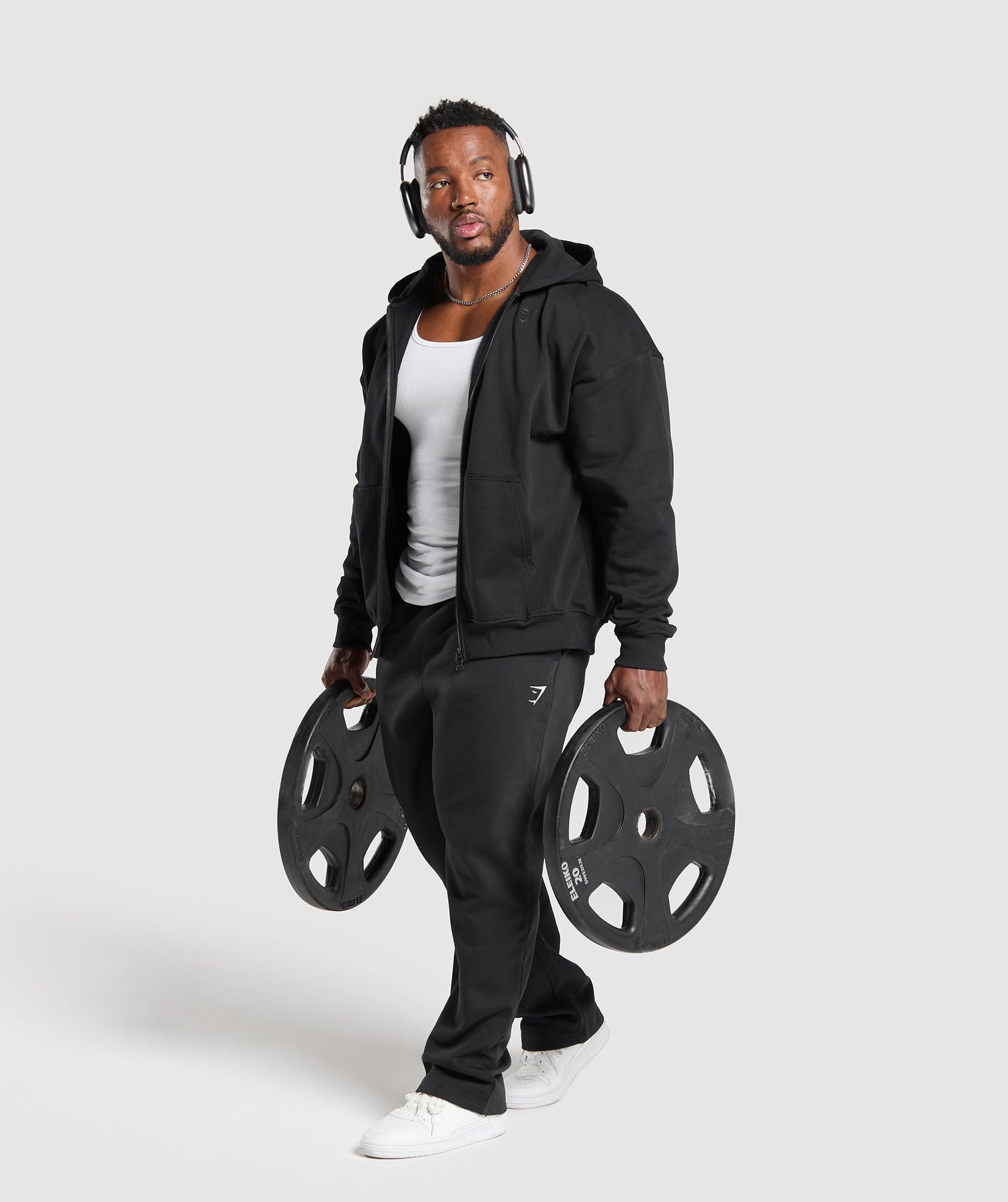 Power Zip Up Hoodie Black - immagine 4