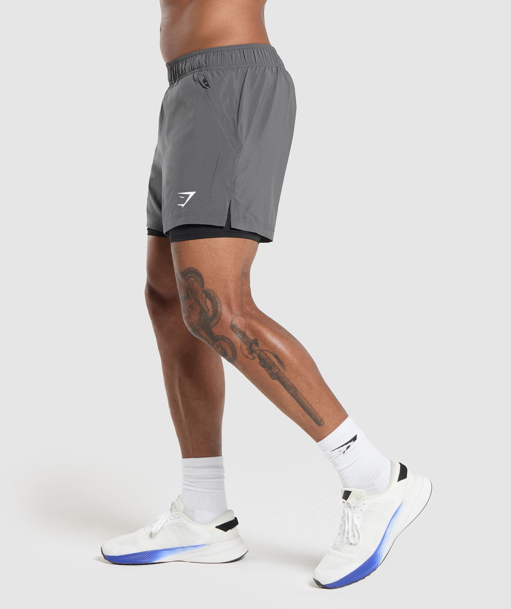 Sport 5" 2 In 1 Shorts Silhouette Grey/Black - immagine 3