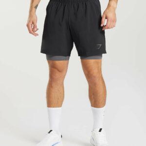Sport 7" 2 In 1 Shorts Black/Silhouette Grey
