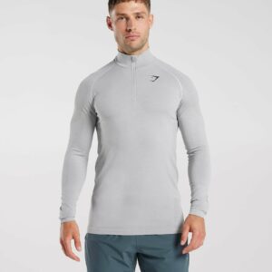 Vital Seamless 1/4 Zip Light Grey/Smokey Grey