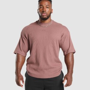 Waffle Oversized T-Shirt Brick Brown